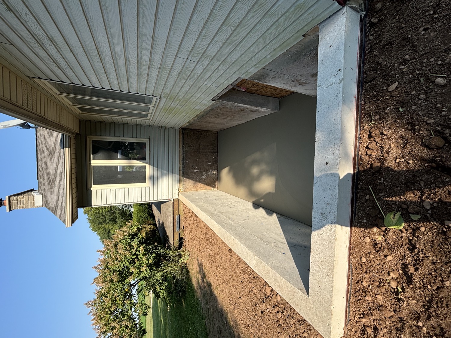 Poured concrete foundation