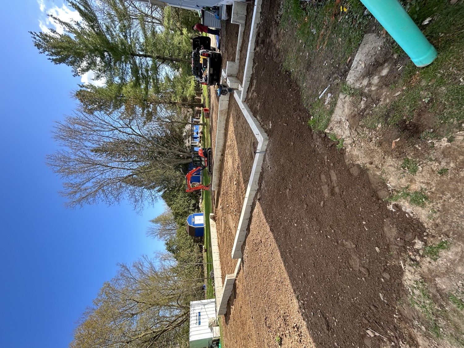 Concrete footings and curbs
