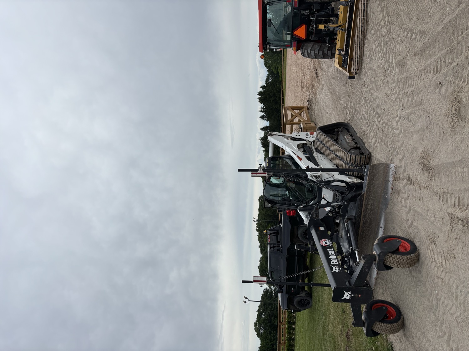 Arena grading equipment on site