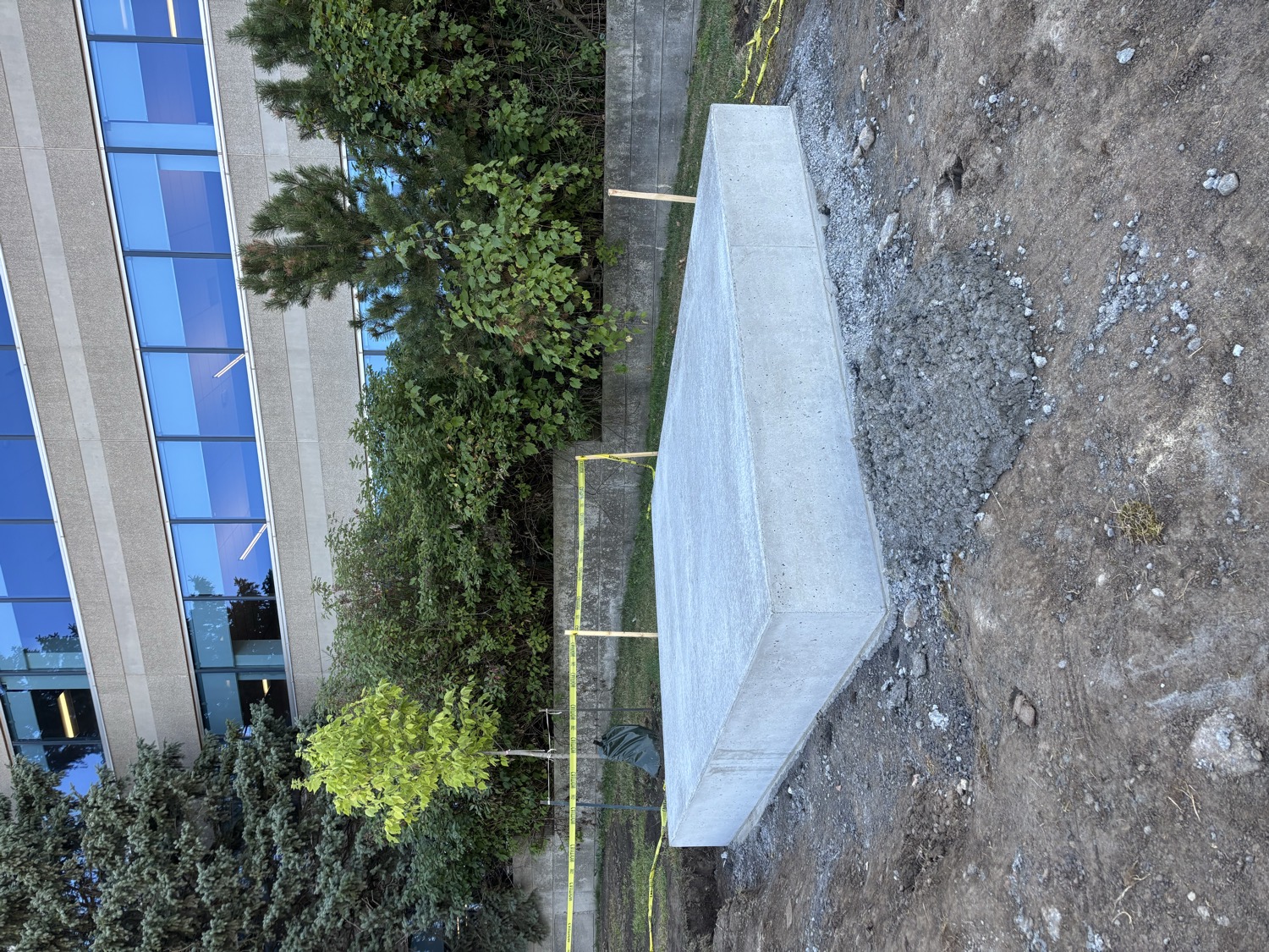 Concrete pad at a commercial building