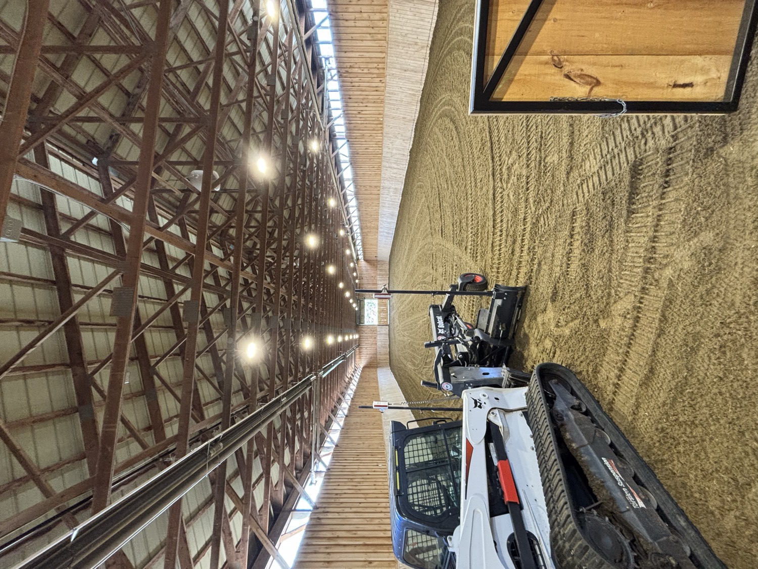 Indoor riding arena being graded