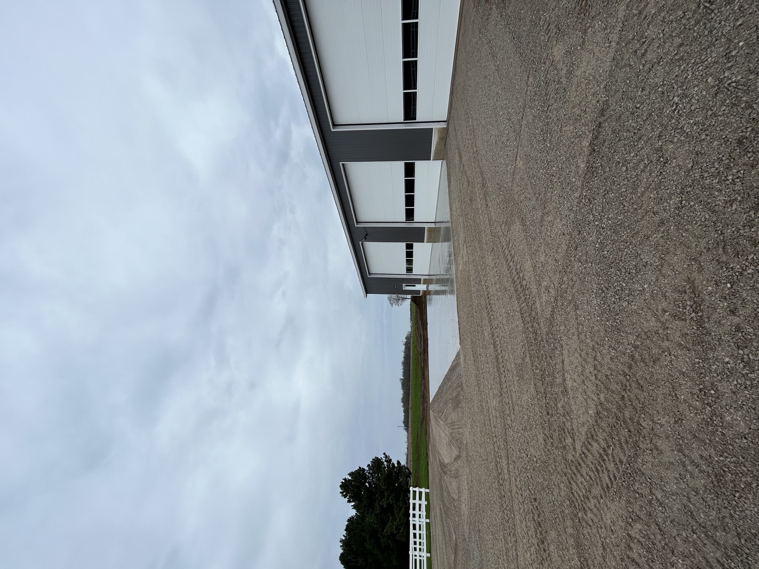 Fresh concrete apron at a new build