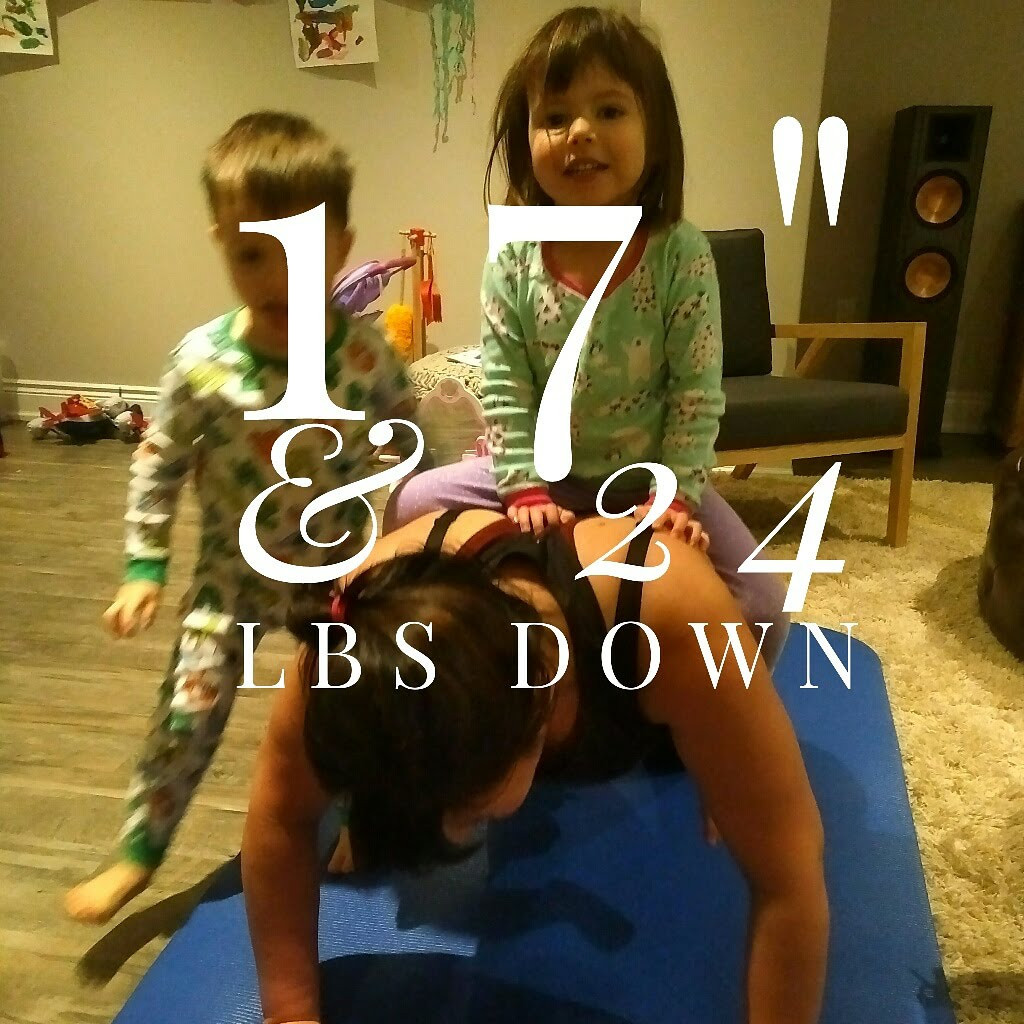 17 inches and 24 lbs down