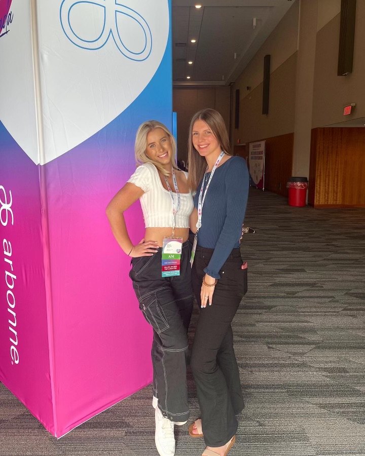 Meg and a friend at an Arbonne event
