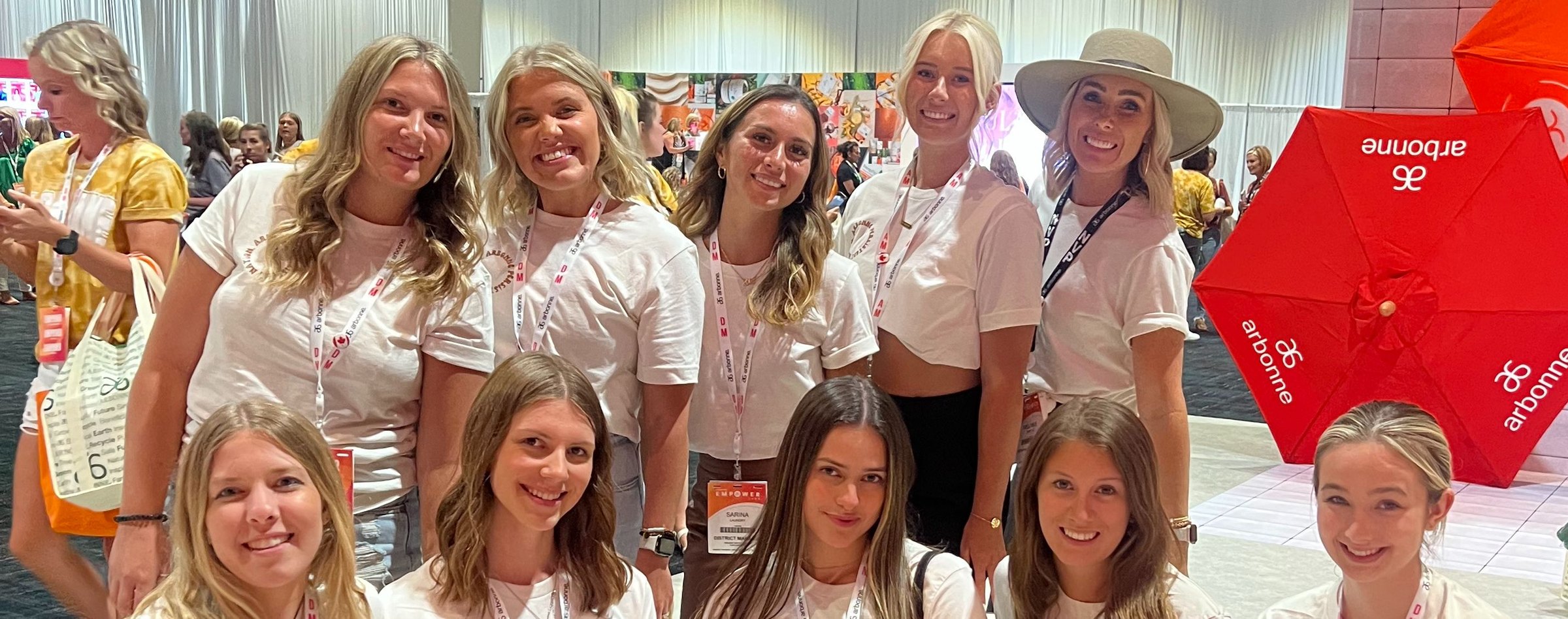 Mel's Arbonne team together at an event